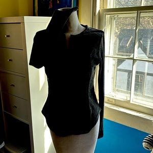 Fun long sleeve top grey easy to wash  polyester cotton spandex